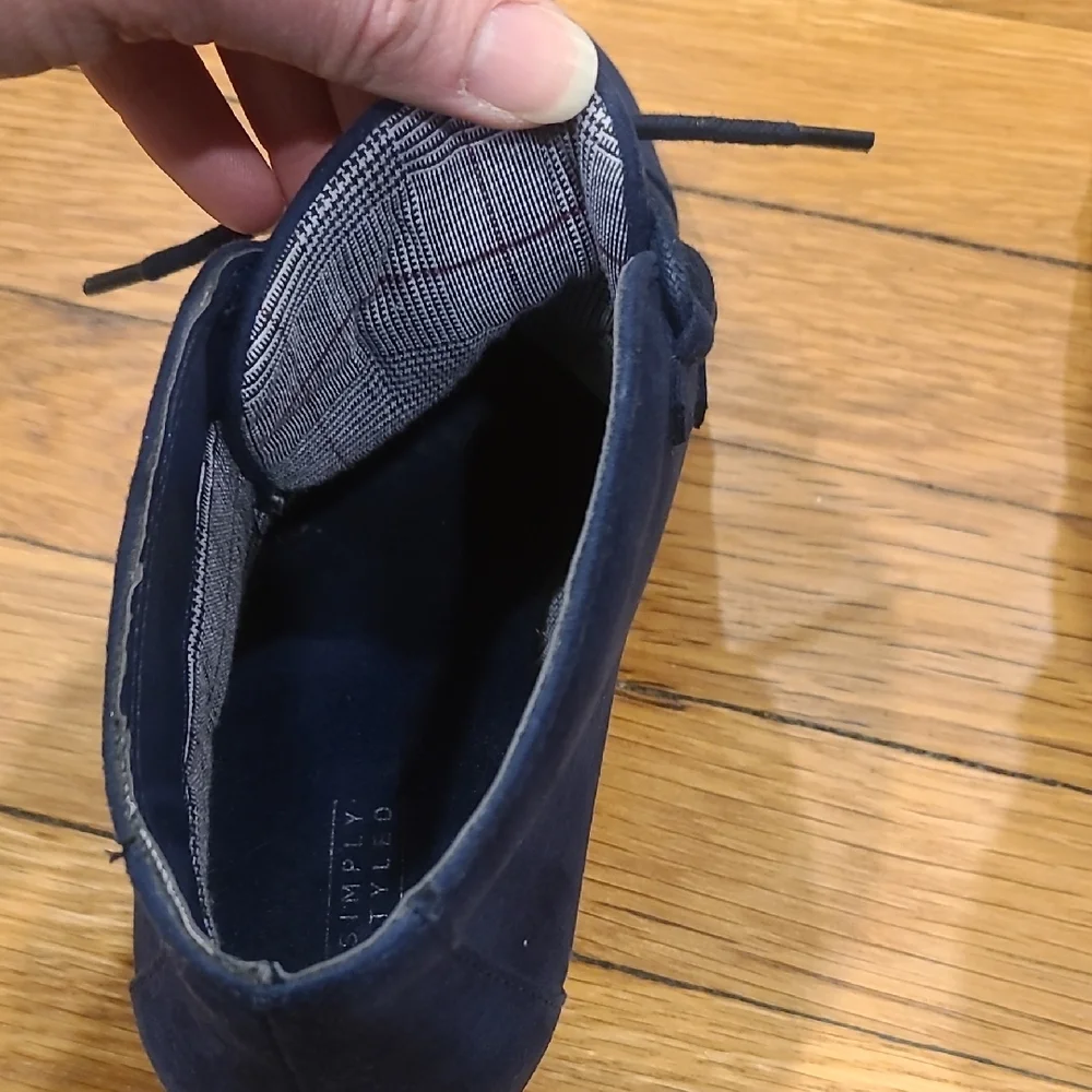 Navy Wedge Ankle Boots Size 8 1/2